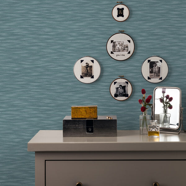 Benson Dark Blue Variegated Stripe Wallpaper