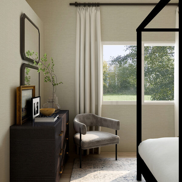 Lela Silver Faux Linen Wallpaper