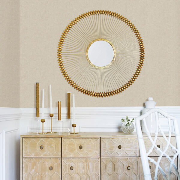 Sydney Beige Faux Linen Wallpaper