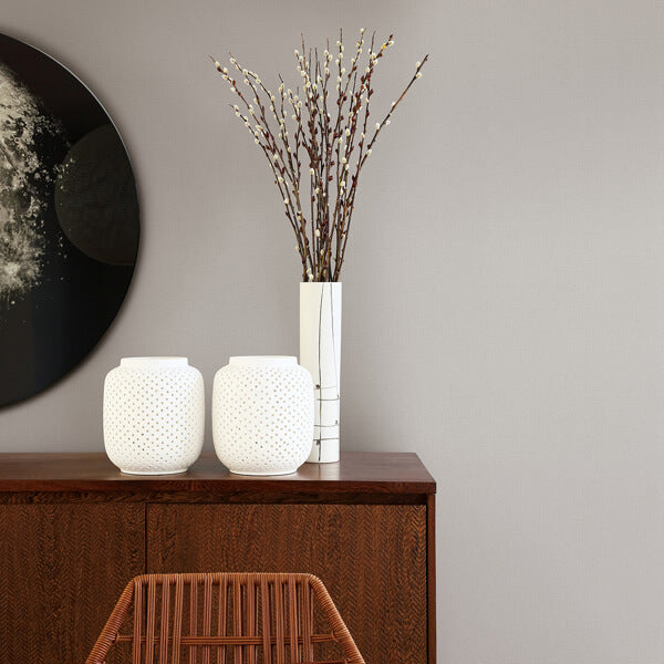 Meade Grey Fine Weave Wallpaper