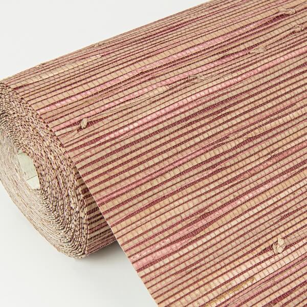 Shuang Raspberry Handmade Grasscloth Wallpaper