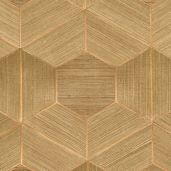 Linzhi Copper Sisal Grasscloth Wallpaper