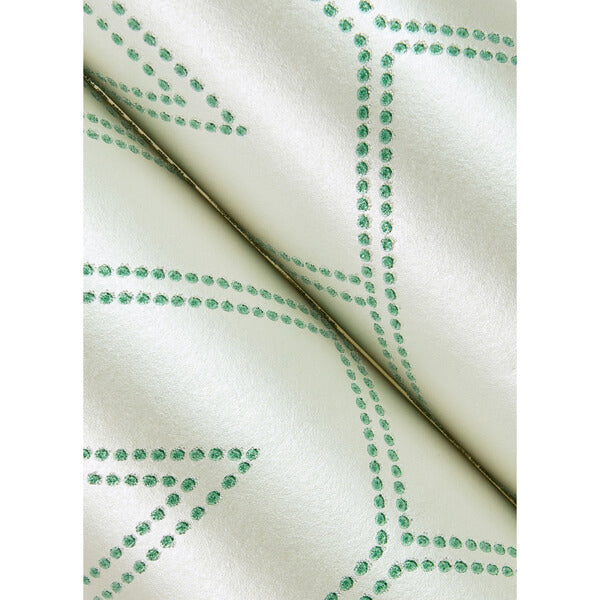 Voltaire Green Beaded Geometric Wallpaper