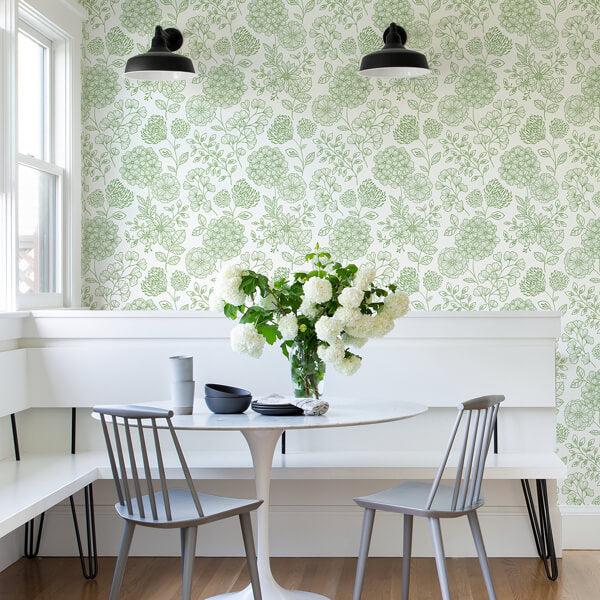 Ada Green Floral Wallpaper