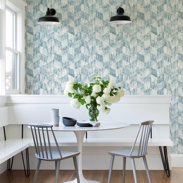 Demi Teal Distressed Wallpaper