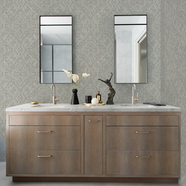 Felix Grey Grey Geometric Wallpaper