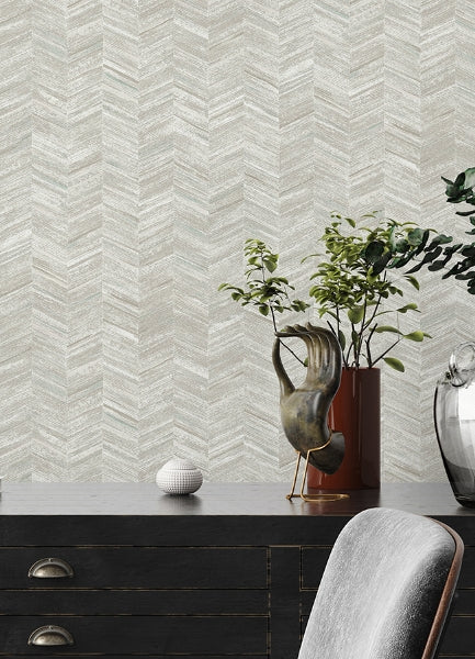 Tatlin Grey Chevron Wallpaper