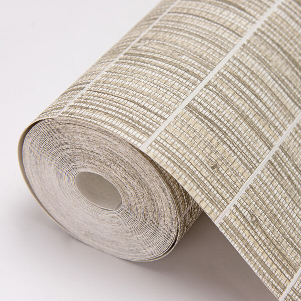 Luz Taupe Faux Grasscloth Wallpaper
