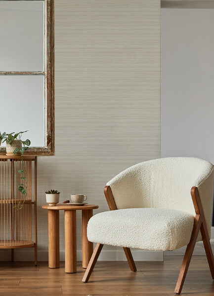 Shantung Beige Silk Wallpaper