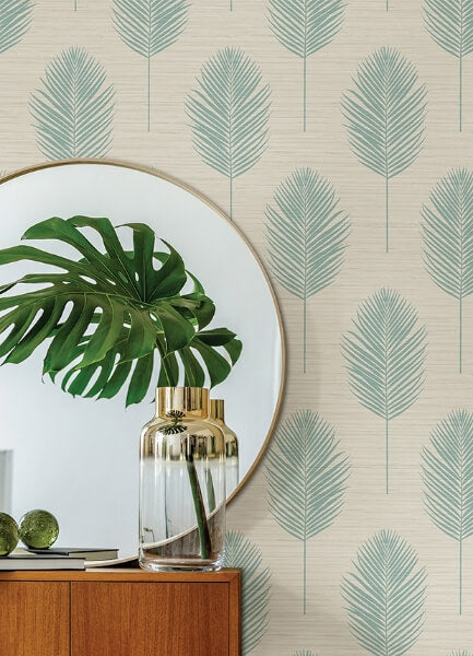 Bali Aqua Fern Wallpaper