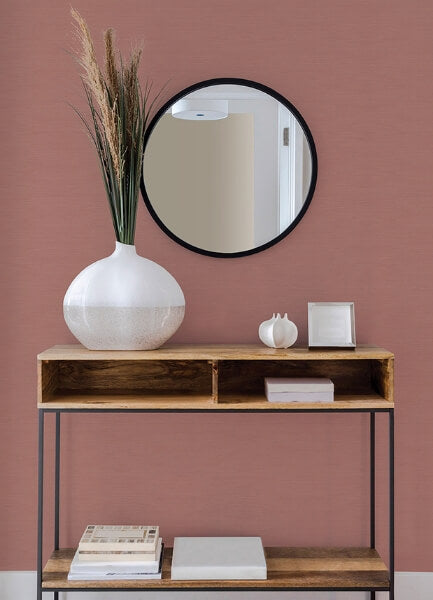 Moroccan Coral Sisal Texture Wallpaper
