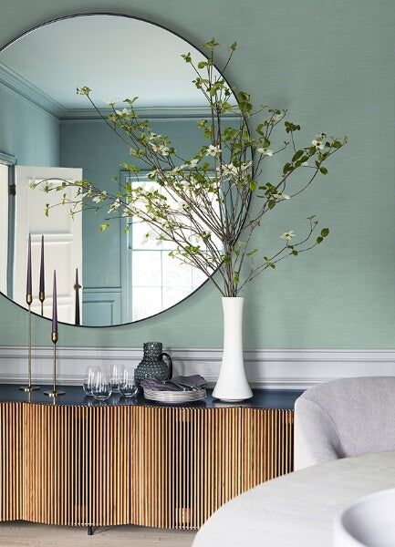 Moroccan Green Sisal Texture Wallpaper