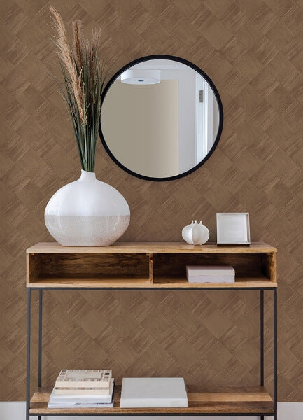 Thriller Chestnut Wood Tile Wallpaper