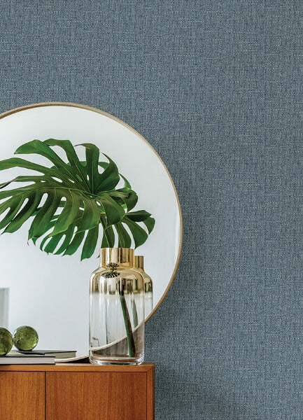 Snuggle Blue Woven Texture Wallpaper