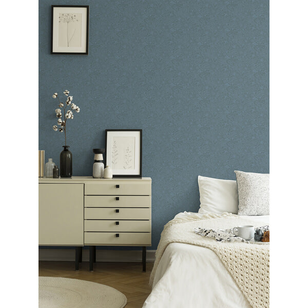 Wilma Blue Block Print Wallpaper