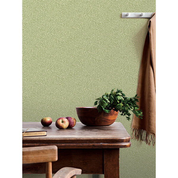 Anna Light Green Fern Trail Wallpaper