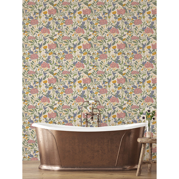 Hybbe Multicolor Hydrangea Garden Wallpaper