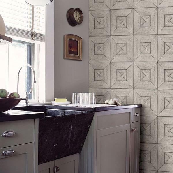Avery Light Grey Wood Wallpaper