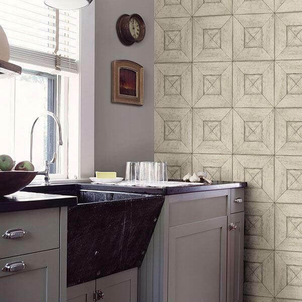 Avery Cream Wood Wallpaper