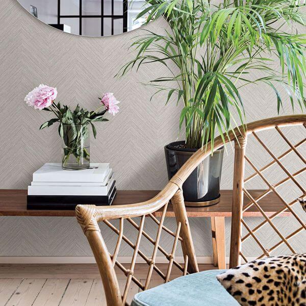 Caladesi Light Grey Faux Linen Wallpaper