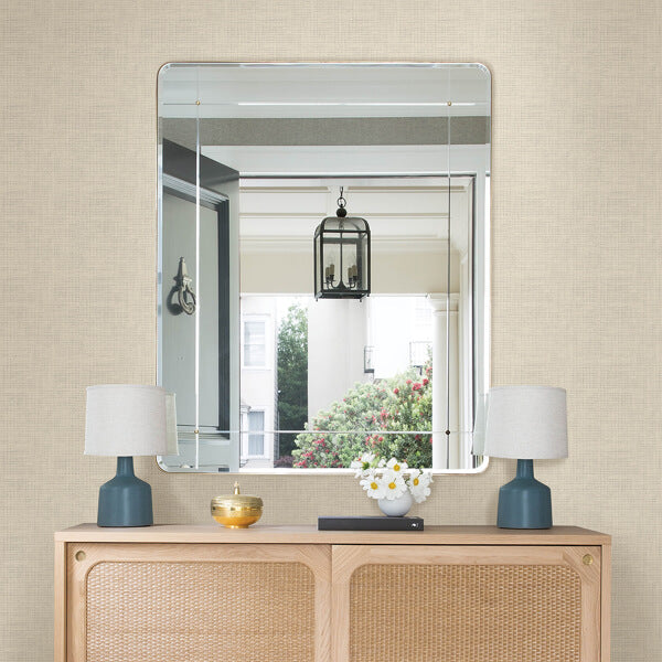 Nimmie Taupe Woven Grasscloth Wallpaper