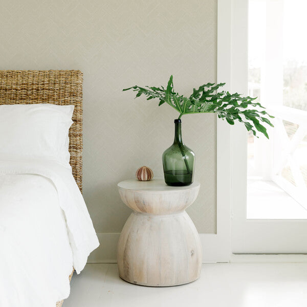 Kaliko Light Grey Wood Herringbone Wallpaper