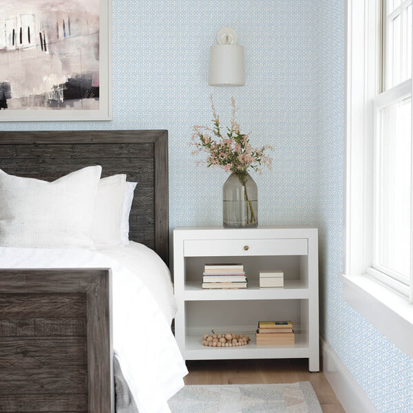 Jellia Blue Petal Geometric Wallpaper