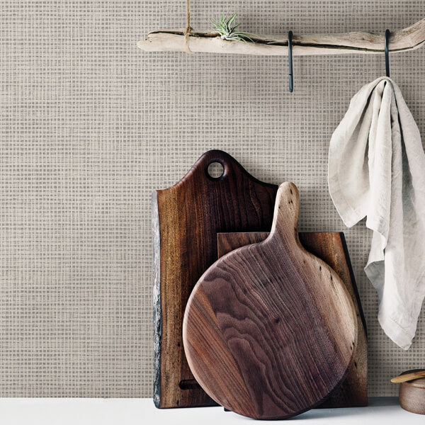 Nimmie Grey Basketweave Wallpaper