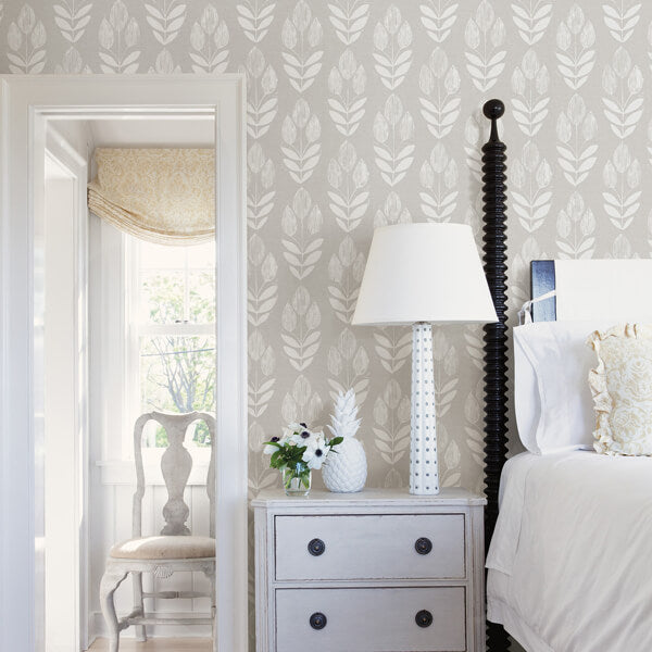 Garland Grey Block Tulip Wallpaper