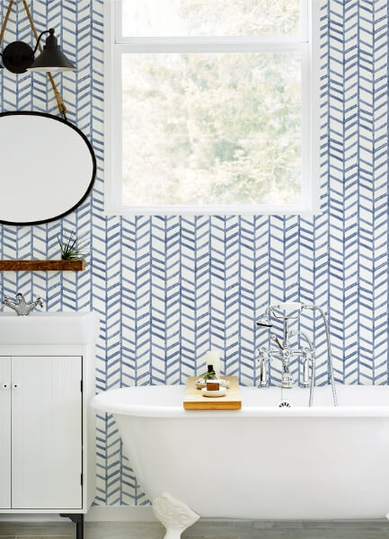 Fletching Navy Geometric Wallpaper