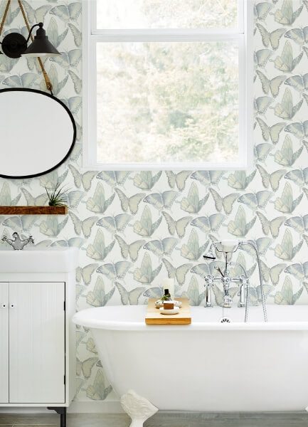 Janetta Mint Butterfly Wallpaper