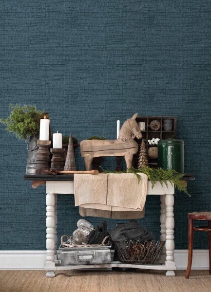 Solitude Navy Distressed Texture Wallpaper