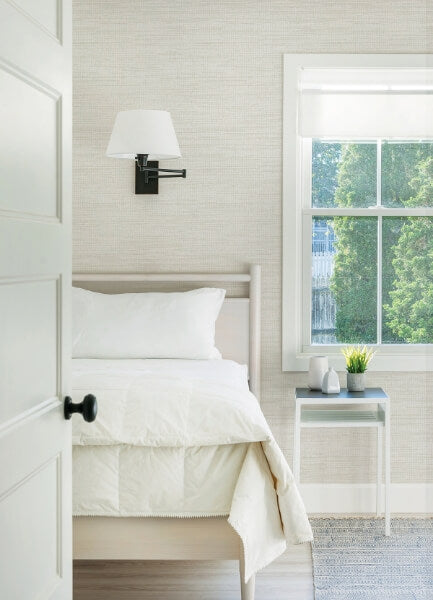 Solitude White Distressed Texture Wallpaper