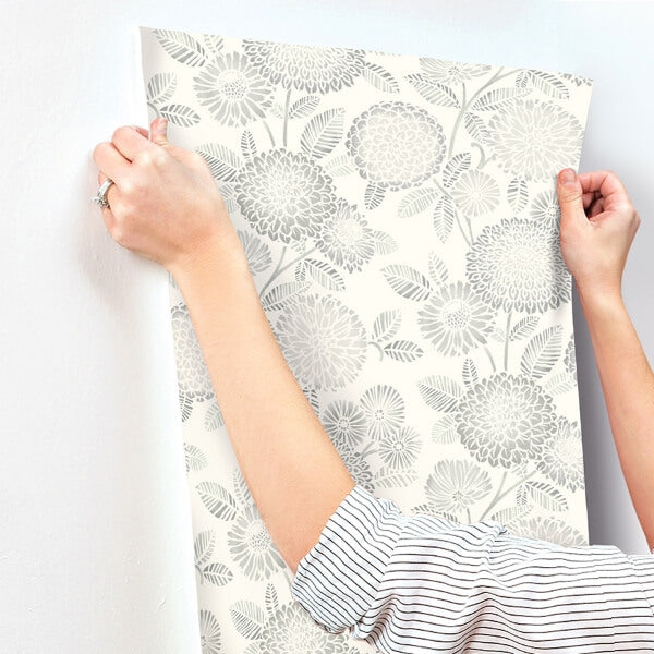 Zalipie Grey Floral Trail Wallpaper