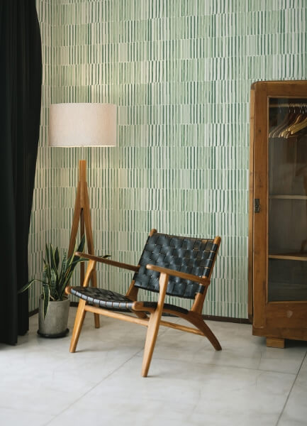 Sabah Green Stripe Wallpaper