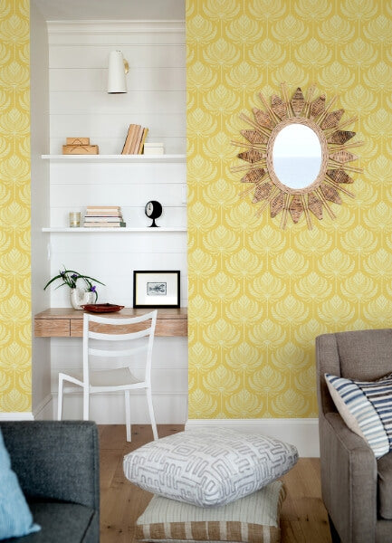 Palmier Yellow Lotus Fan Wallpaper