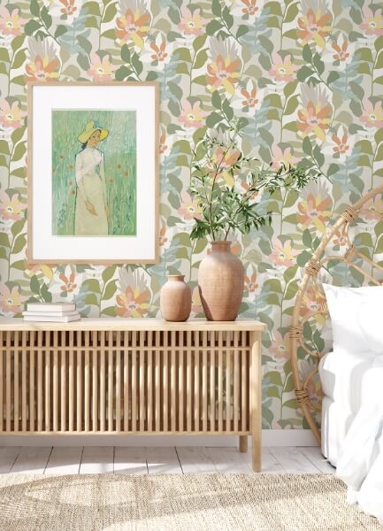 Koko Taupe Floral Wallpaper