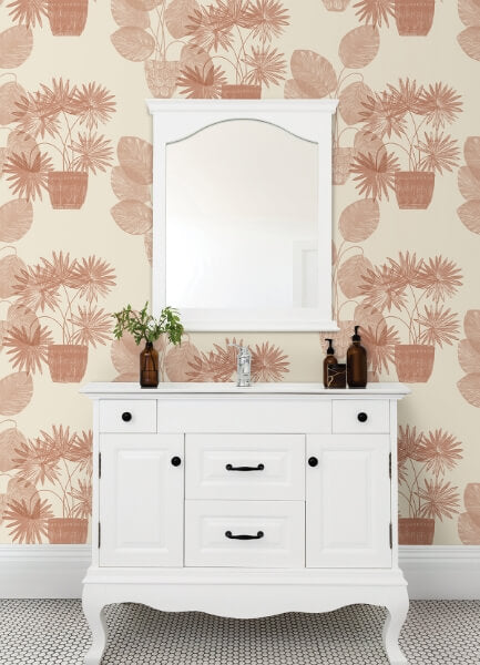 Aida Pink Potted Plant Wallpaper