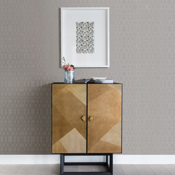 Paititi Silver Diamond Trellis Wallpaper