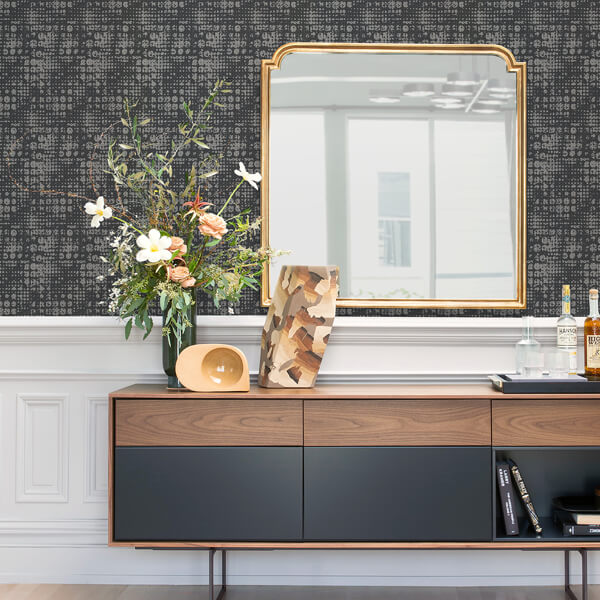 Celeste Silver Geometric Wallpaper
