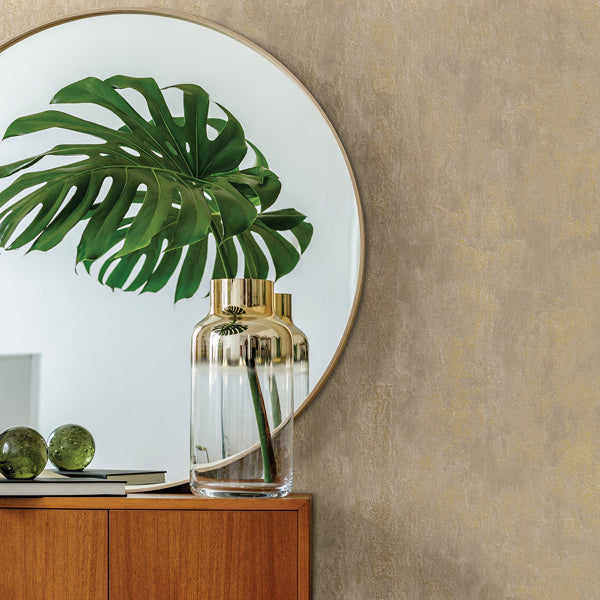 Deimos Gold Distressed Texture Wallpaper