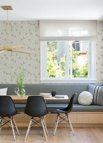 Fairbank Champagne Linen Geometric Wallpaper