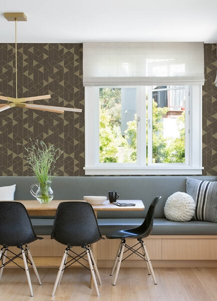 Fairbank Chocolate Linen Geometric Wallpaper