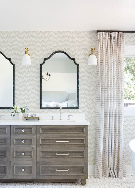Holmby Bone Brushstroke Zigzag Wallpaper