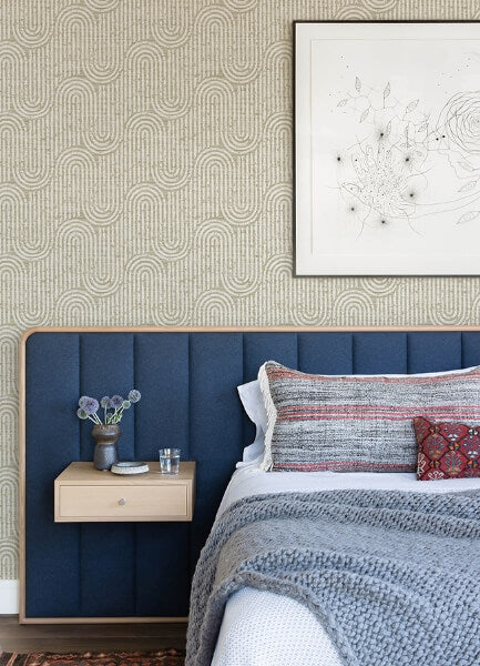 Trippet Light Brown Zen Waves Wallpaper