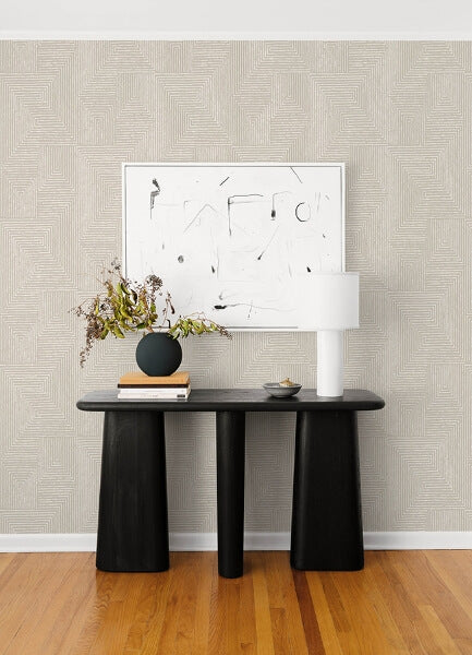 Mortenson Light Grey Geometric Wallpaper