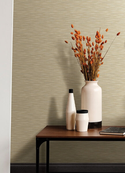 Benson Yellow Faux Fabric Wallpaper