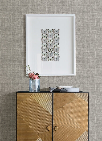 Emerson Grey Linen Wallpaper