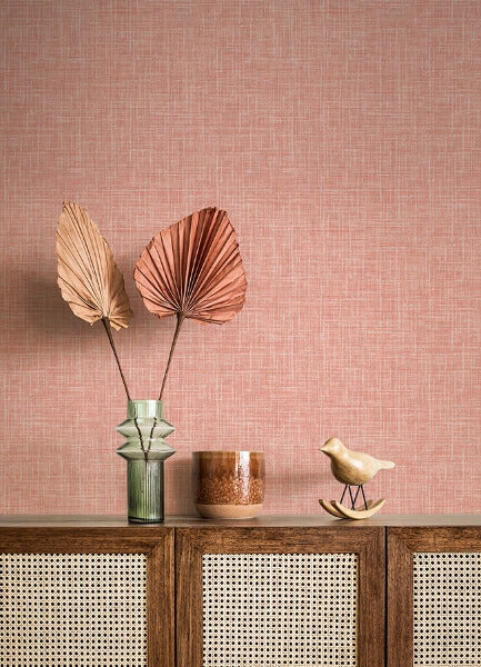 Emerson Coral Linen Wallpaper