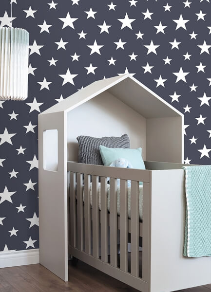 Amira Navy Stars Wallpaper